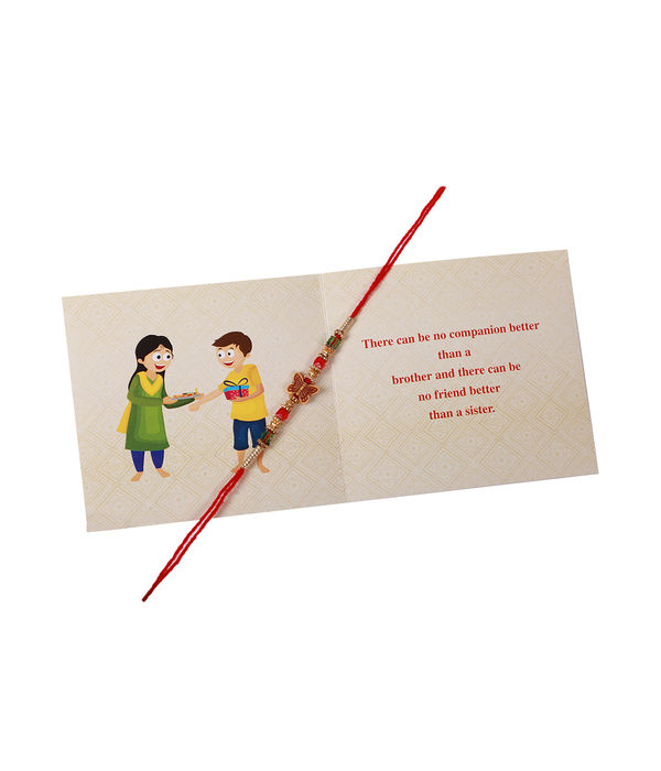 YouBella Rakhi and Greeting Card Combo for Brother, Rakhi Gift for Brother/Bhaiyya/Bhai (Style 2)